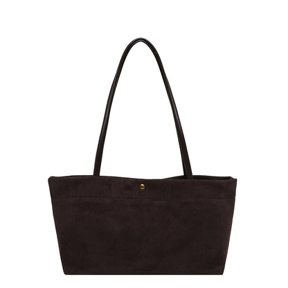 Women’s Splicing Square Tote Bag With Sewing Thread Design, Single Shoulder Strap Underarm Bag For Autumn And Winter