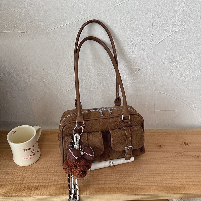 Women’s Underarm Bag In PU Leather Featuring Sewing Thread Fashion Element With Splicing And Pillow Shape, Perfect For Summer