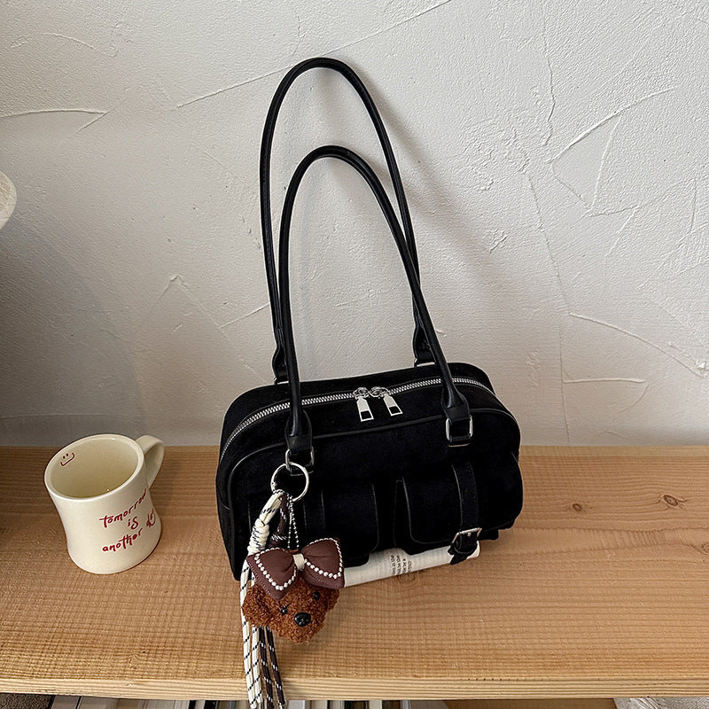 Women’s Underarm Bag In PU Leather Featuring Sewing Thread Fashion Element With Splicing And Pillow Shape, Perfect For Summer