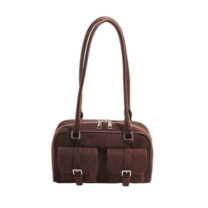Women’s Underarm Bag In PU Leather Featuring Sewing Thread Fashion Element With Splicing And Pillow Shape, Perfect For Summer
