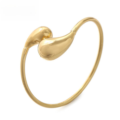Electroplated Gold Titanium Steel Circle Bangle Featuring Durable Design