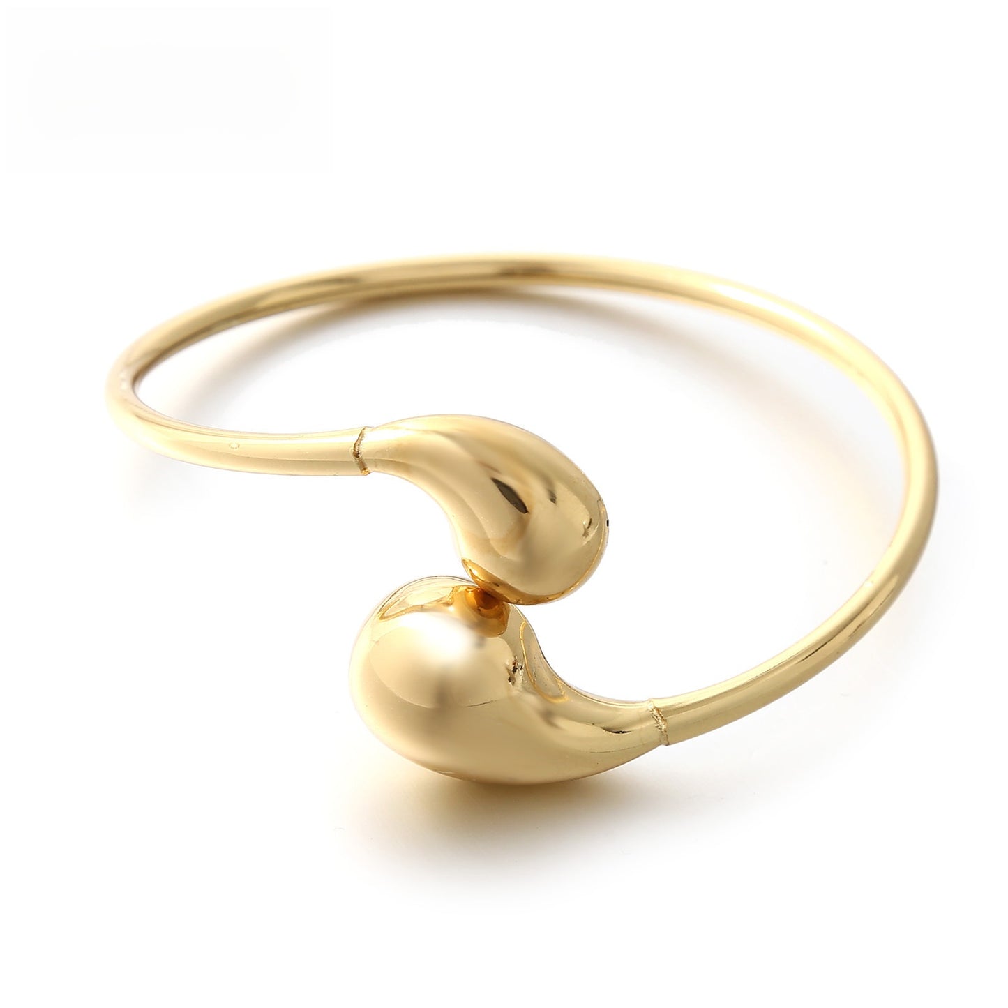 Electroplated Gold Titanium Steel Circle Bangle Featuring Durable Design