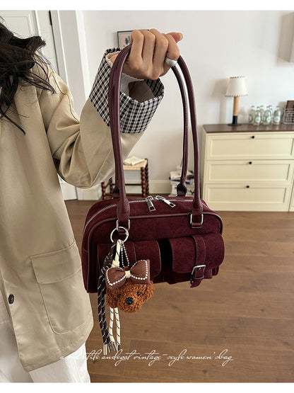Women’s Underarm Bag In PU Leather Featuring Sewing Thread Fashion Element With Splicing And Pillow Shape, Perfect For Summer