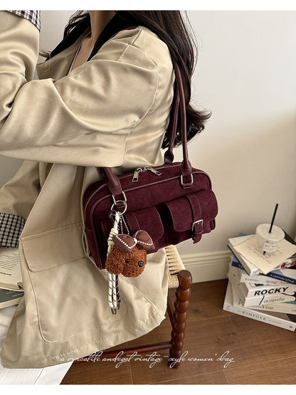 Women’s Underarm Bag In PU Leather Featuring Sewing Thread Fashion Element With Splicing And Pillow Shape, Perfect For Summer