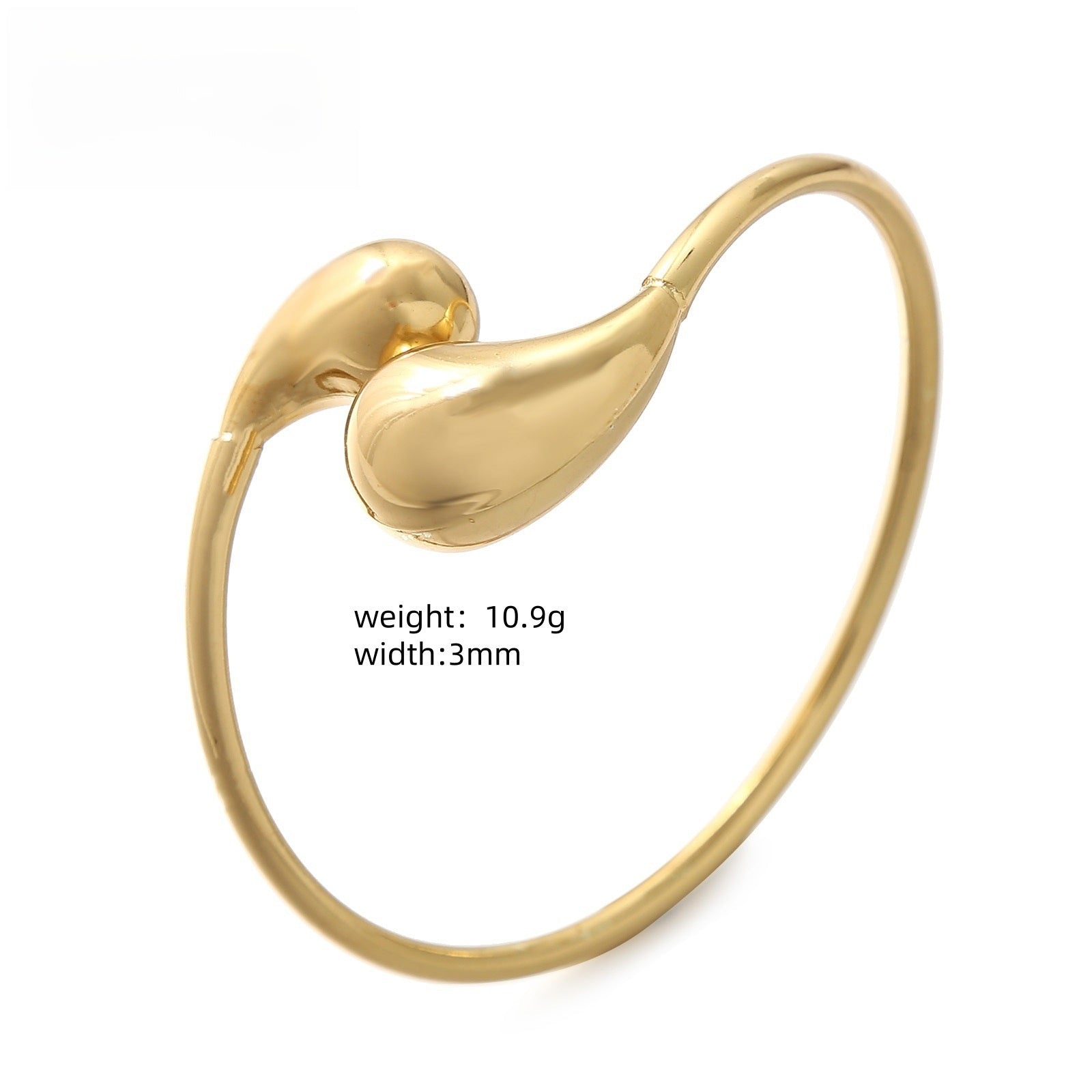 Electroplated Gold Titanium Steel Circle Bangle Featuring Durable Design