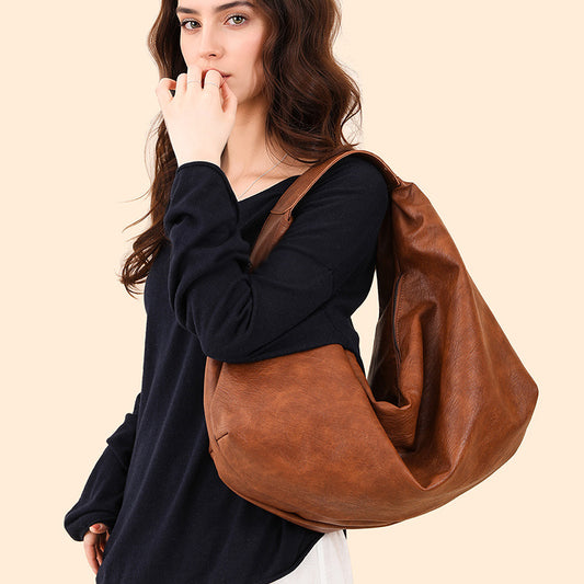 Square PU Leather Shoulder Bag For Women Featuring Sewing Thread Design With Single Shoulder Strap For Spring And Summer