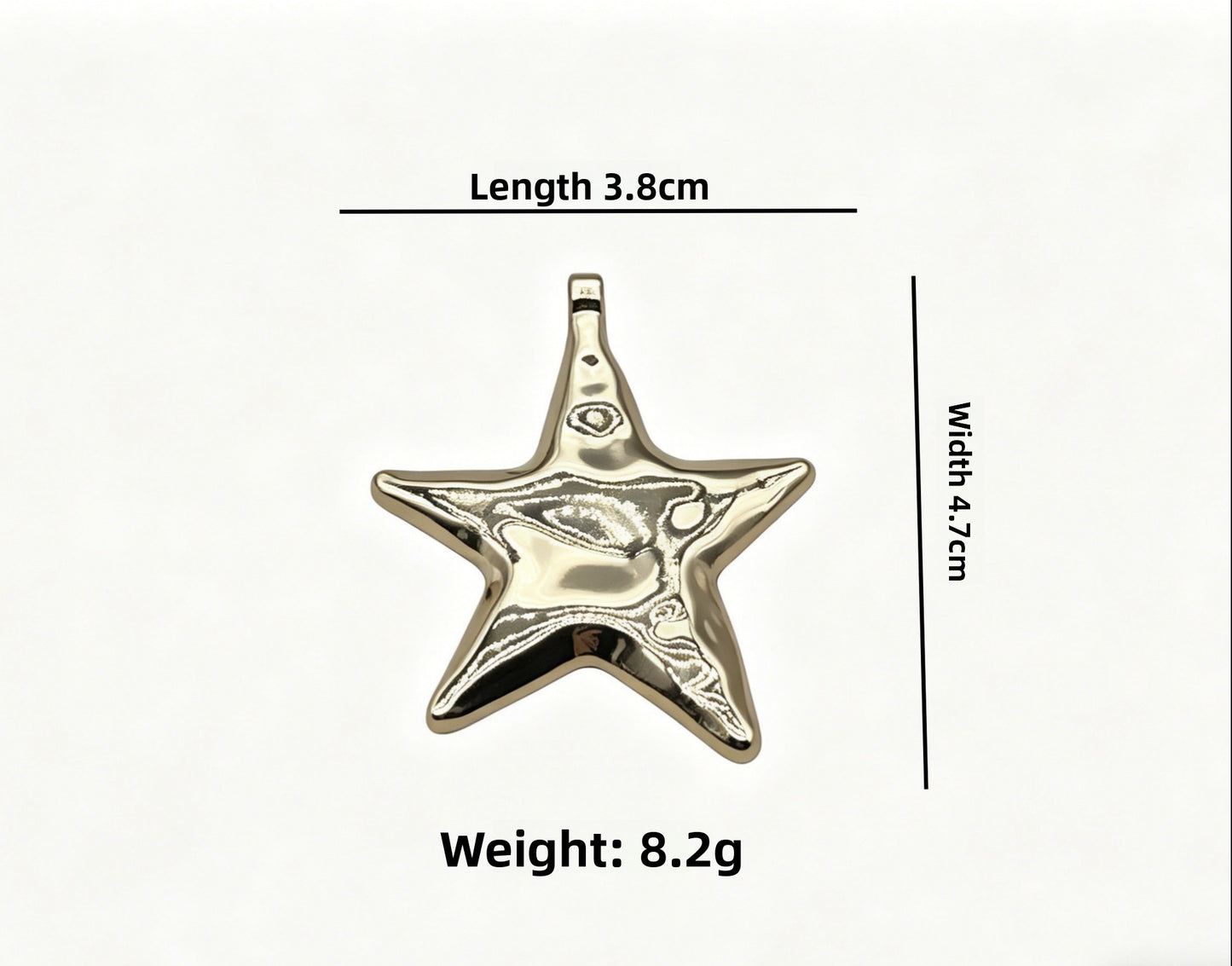 Simple Style Star Pendant In Zinc Alloy With Electroplated Gold Plating, Perfect For Summer Wear