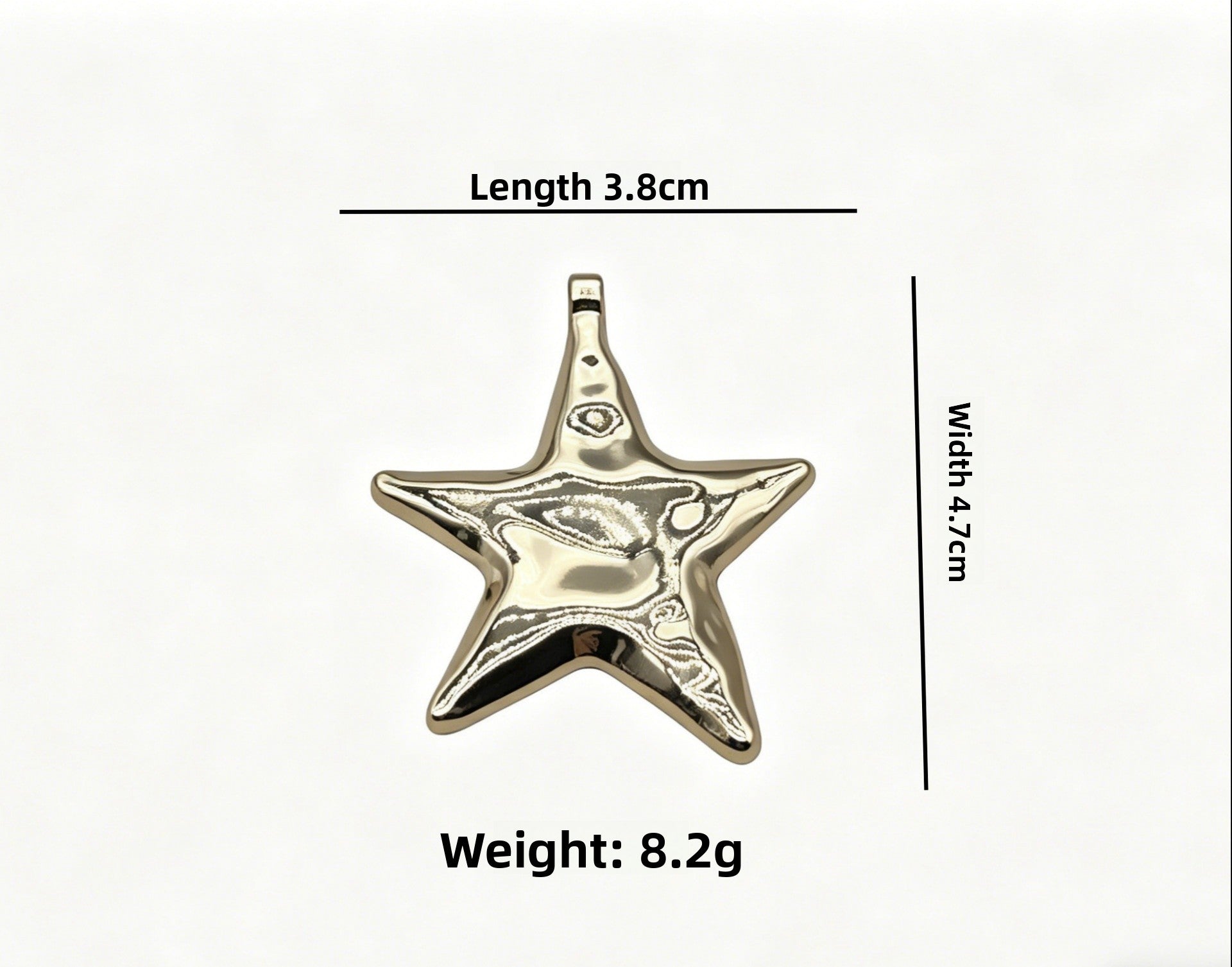 Simple Style Star Pendant In Zinc Alloy With Electroplated Gold Plating, Perfect For Summer Wear