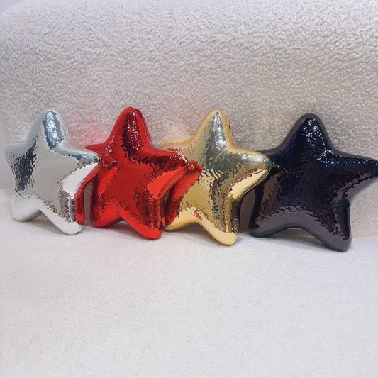 Heart-shaped Acrylic Evening Bag With Star Pattern Featuring Chain Strap For Women