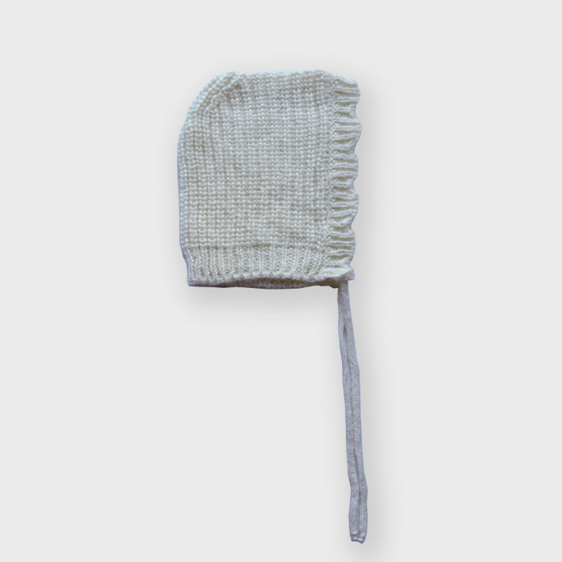 Women's Punk Wool Cap With Lace Detailing, Warm And Brimless Adult Hat