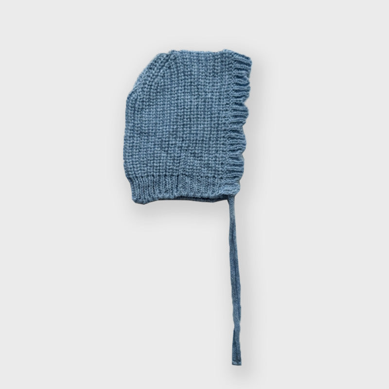 Women's Punk Wool Cap With Lace Detailing, Warm And Brimless Adult Hat