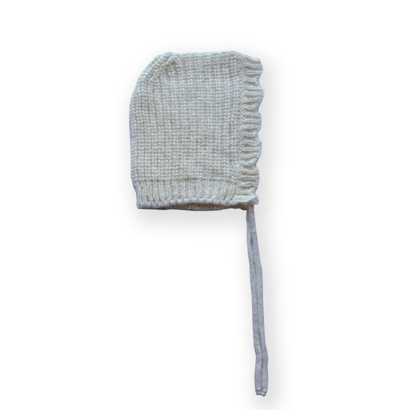 Women's Punk Wool Cap With Lace Detailing, Warm And Brimless Adult Hat