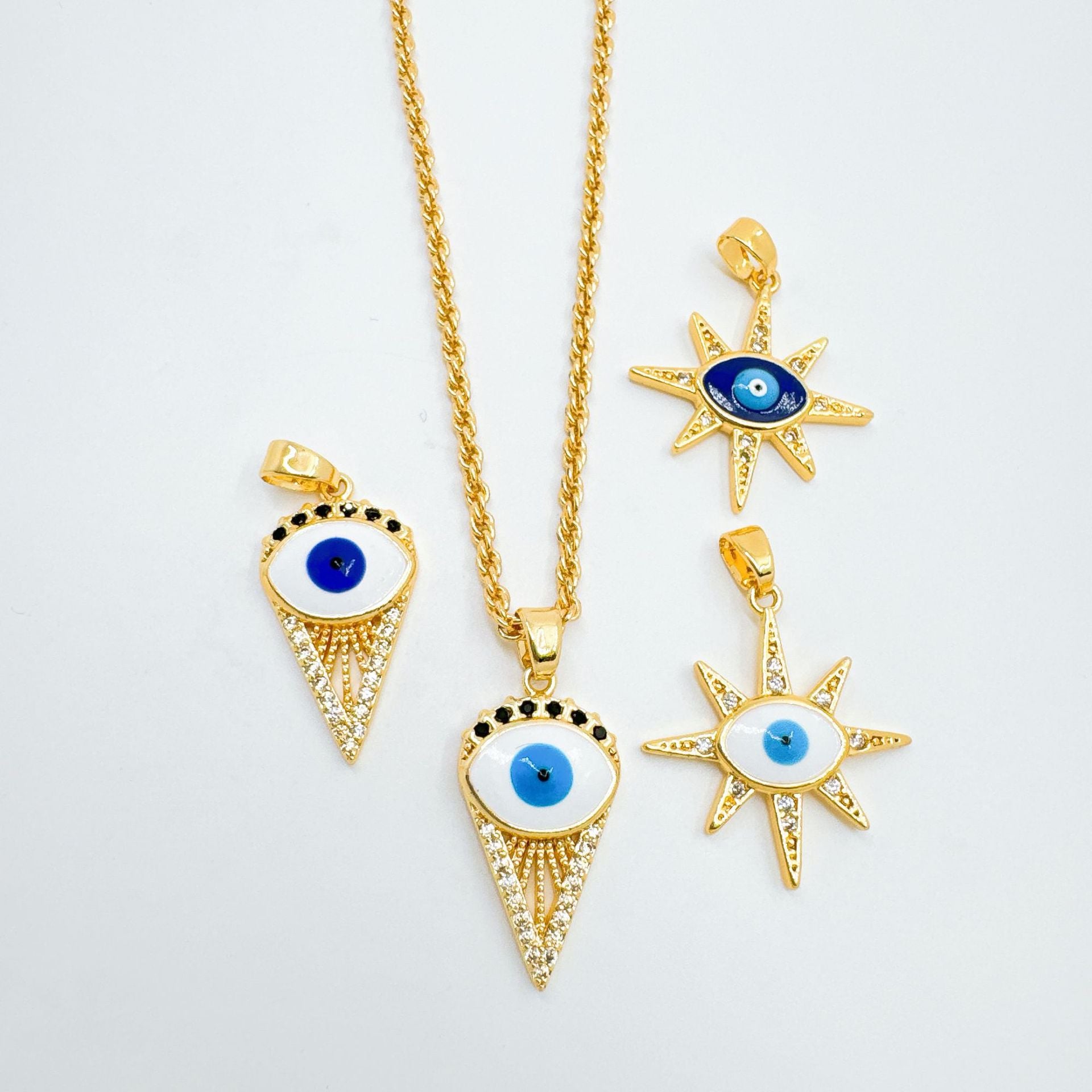 Devil's Eye Copper Pendant For Women In Blue, Perfect For Summer Wear