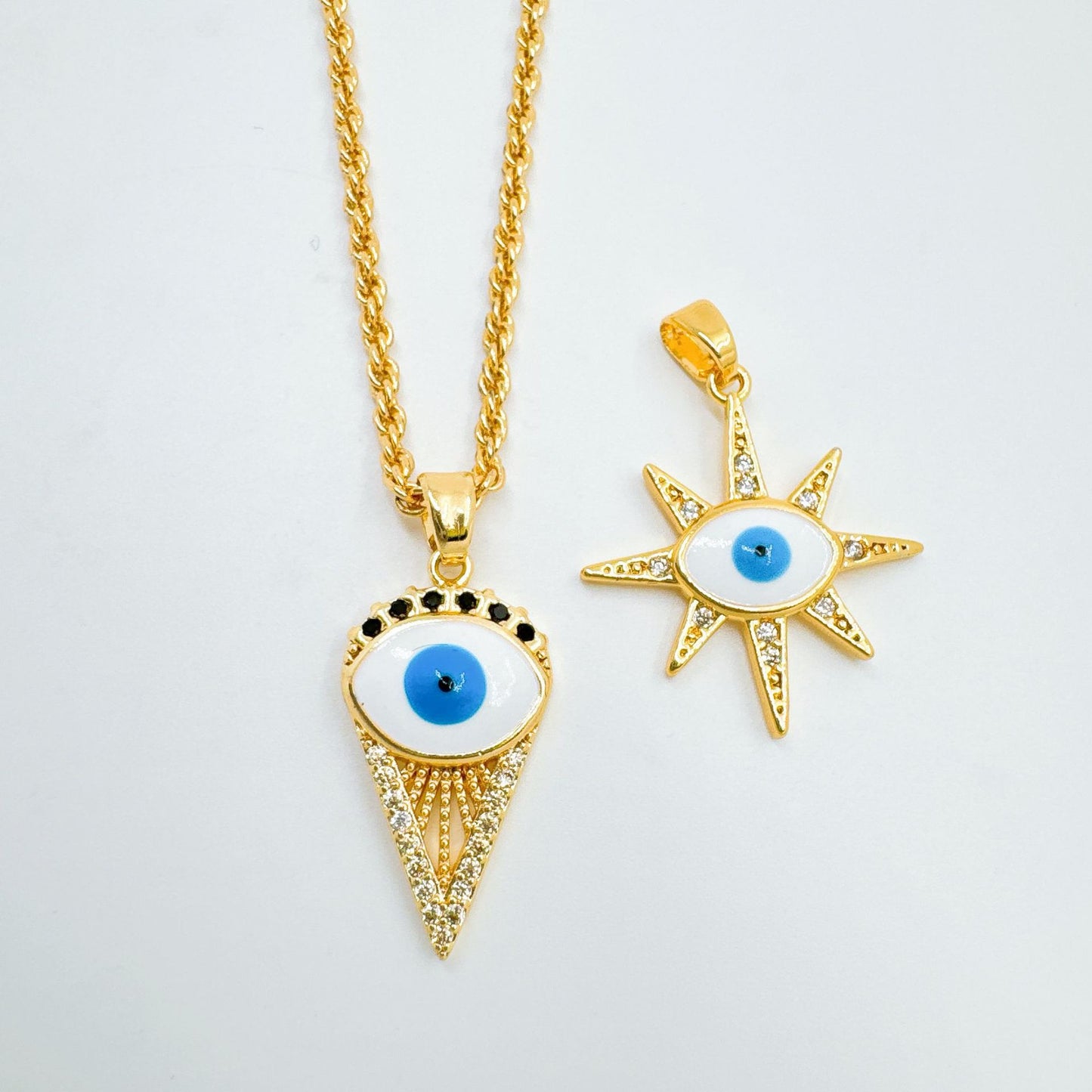 Devil's Eye Copper Pendant For Women In Blue, Perfect For Summer Wear