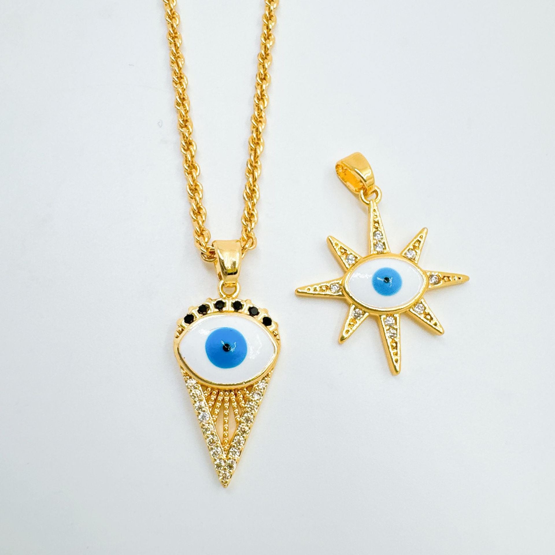 Devil's Eye Copper Pendant For Women In Blue, Perfect For Summer Wear