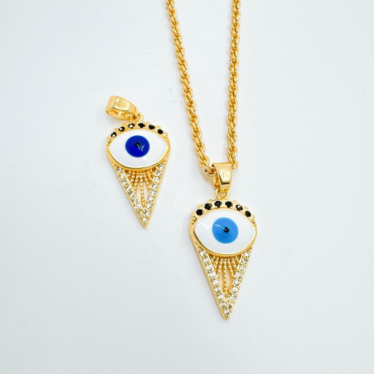 Devil's Eye Copper Pendant For Women In Blue, Perfect For Summer Wear