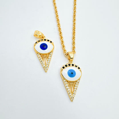 Devil's Eye Copper Pendant For Women In Blue, Perfect For Summer Wear