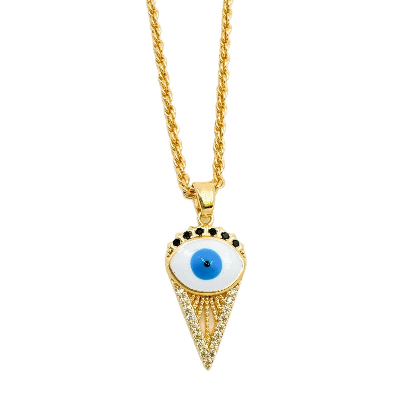 Devil's Eye Copper Pendant For Women In Blue, Perfect For Summer Wear