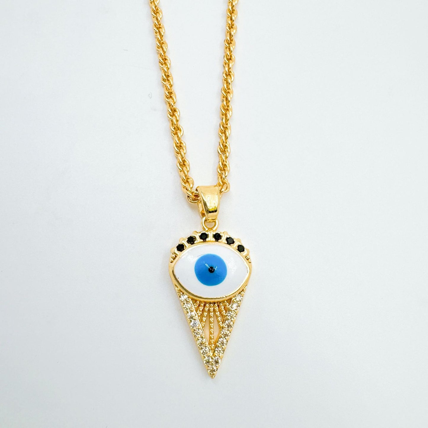 Devil's Eye Copper Pendant For Women In Blue, Perfect For Summer Wear