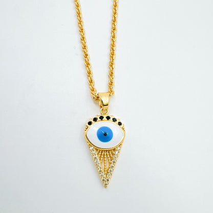 Devil's Eye Copper Pendant For Women In Blue, Perfect For Summer Wear