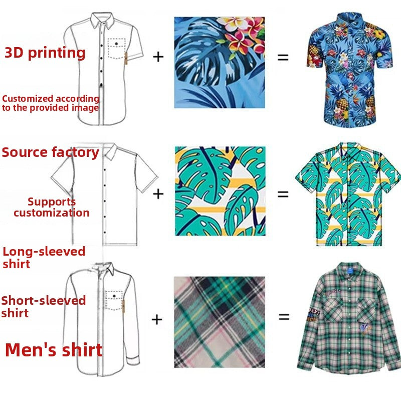 Vintage Style Geometric Long Sleeve Men's Shirt In Polyester Fabric Featuring Printing Craft With Lapel Collar