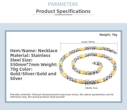 Handmade Geometric Necklace In Steel Color, Electroplated Titanium Steel Pendant, Unisex Design