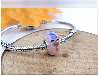 Electroplated Glass Flower Beads For Jewelry Making, Handmade Jewelry Accessories In Colour