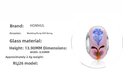Electroplated Glass Flower Beads For Jewelry Making, Handmade Jewelry Accessories In Colour