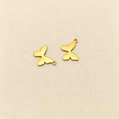 Butterfly Pendant In 304 Stainless Steel With Electroplated Finish, Simple Style Jewelry Accessory In Steel Color