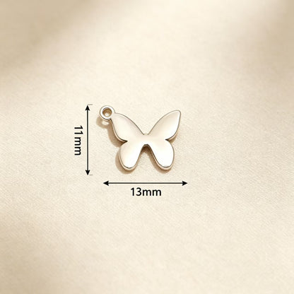 Butterfly Pendant In 304 Stainless Steel With Electroplated Finish, Simple Style Jewelry Accessory In Steel Color