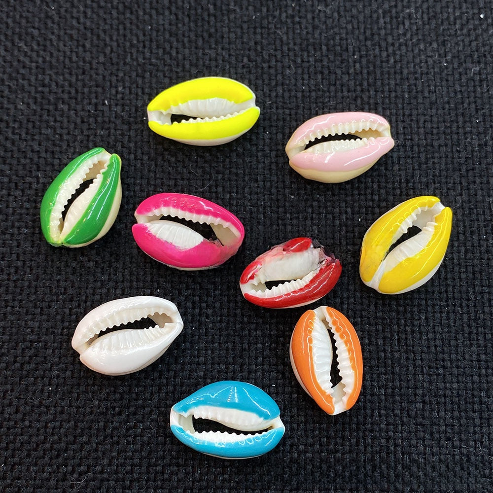 20 PCS Conch Shell Beads For Jewelry Making In Green Featuring Bleach Craftsmanship With Baroque Style