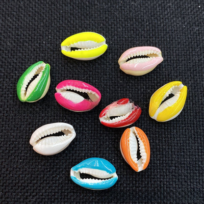 20 PCS Conch Shell Beads For Jewelry Making In Green Featuring Bleach Craftsmanship With Baroque Style