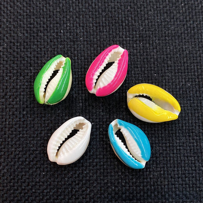 20 PCS Conch Shell Beads For Jewelry Making In Green Featuring Bleach Craftsmanship With Baroque Style