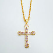 Pink-Cross Necklace