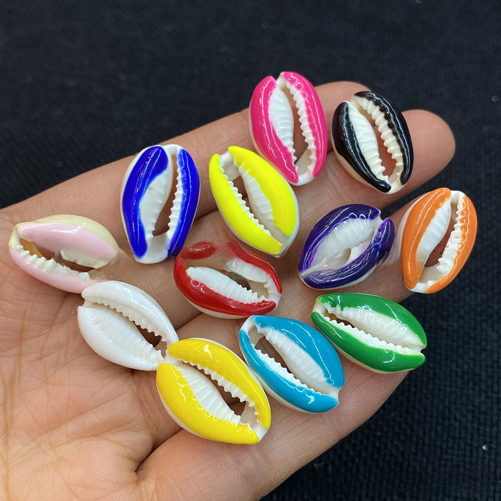 20 PCS Conch Shell Beads For Jewelry Making In Green Featuring Bleach Craftsmanship With Baroque Style