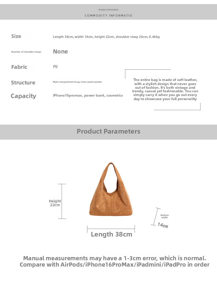 Solid Color PU Leather Bucket Underarm Bag For Women With Sewing Thread Detail, Perfect For Winter