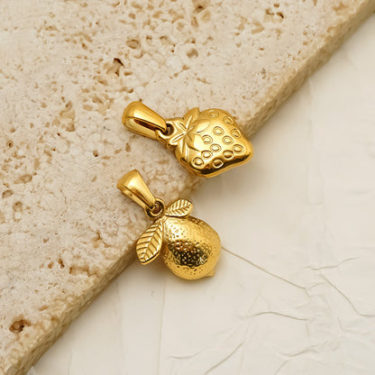 Fruit Pendant In 304 Stainless Steel With 18K Real Gold Plated PVD Coating, Available In Gold