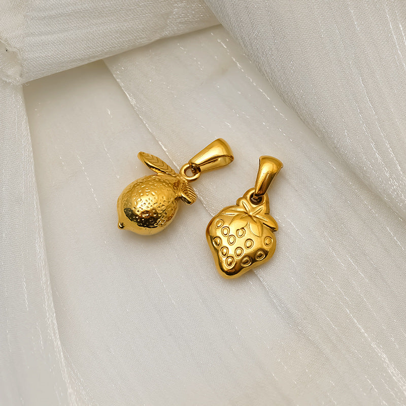 Fruit Pendant In 304 Stainless Steel With 18K Real Gold Plated PVD Coating, Available In Gold