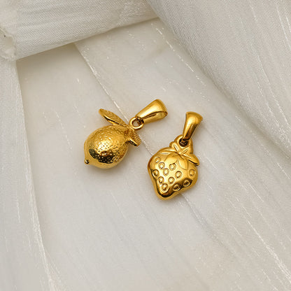 Fruit Pendant In 304 Stainless Steel With 18K Real Gold Plated PVD Coating, Available In Gold