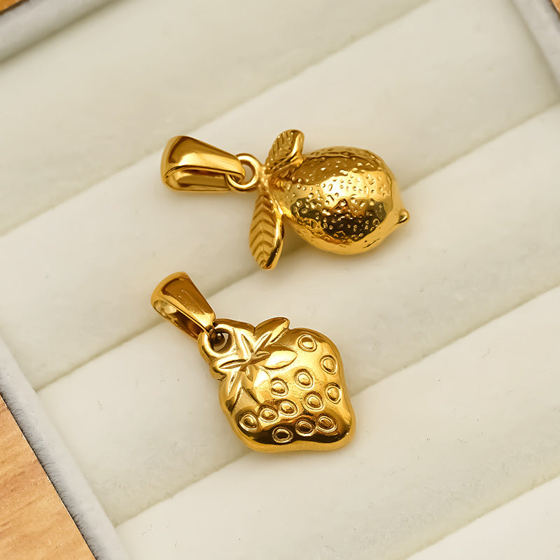 Fruit Pendant In 304 Stainless Steel With 18K Real Gold Plated PVD Coating, Available In Gold