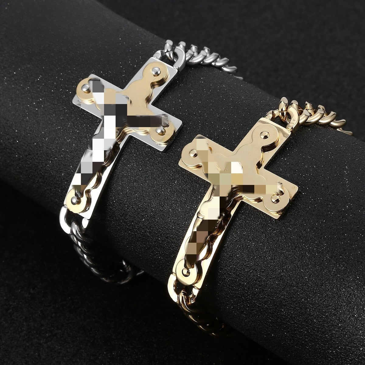 Men's Quadrilateral Pendant In Titanium Steel With Steel Color, Perfect For Spring Wear