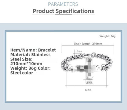 Men's Quadrilateral Pendant In Titanium Steel With Steel Color, Perfect For Spring Wear
