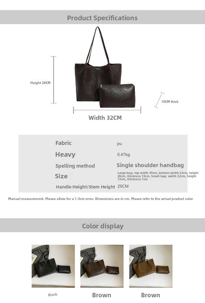 Square PU Leather Tote Bag For Women Featuring Sewing Thread Detail And Top Handle, Ideal For Autumn Use