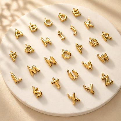 Letter Pendant Made Of 304 Stainless Steel With Electroplated 18K Real Gold Plating In Gold Color For DIY Jewelry
