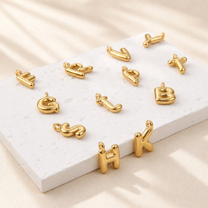 Letter Pendant Made Of 304 Stainless Steel With Electroplated 18K Real Gold Plating In Gold Color For DIY Jewelry