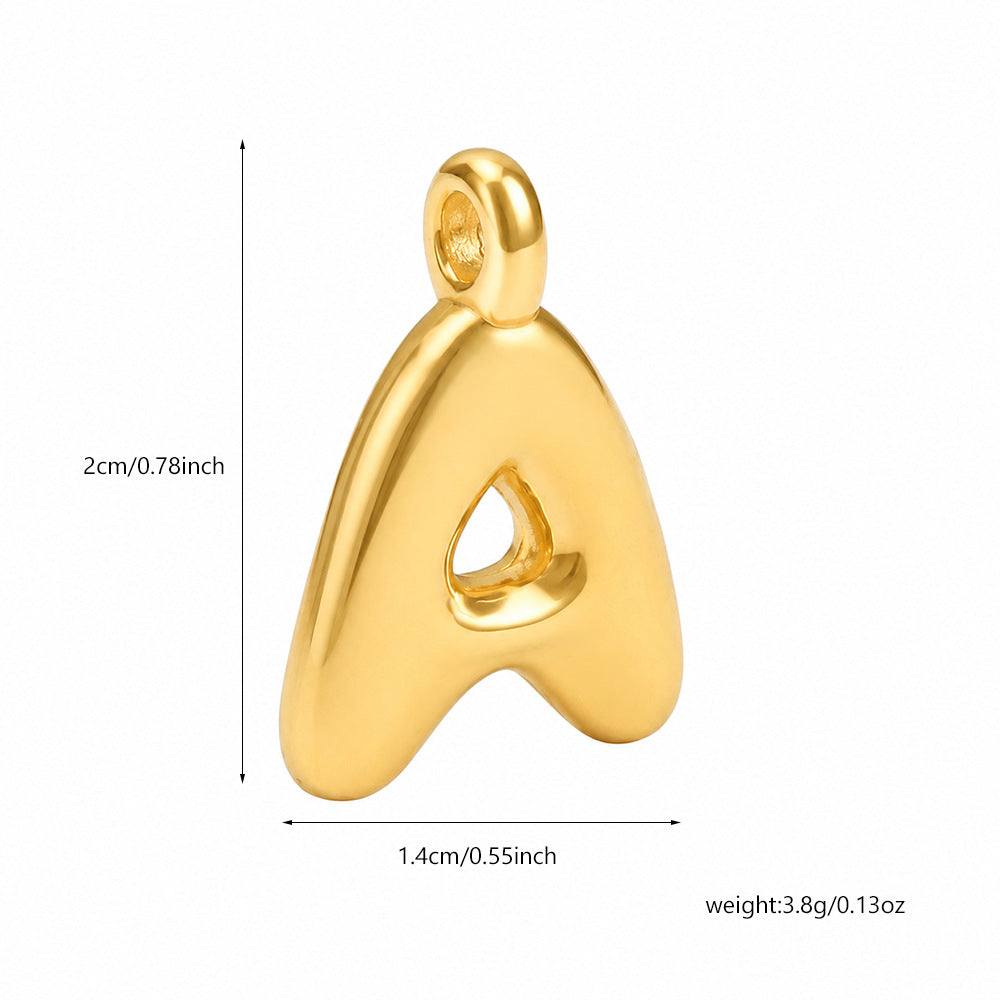Letter Pendant Made Of 304 Stainless Steel With Electroplated 18K Real Gold Plating In Gold Color For DIY Jewelry