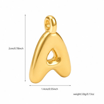 Letter Pendant Made Of 304 Stainless Steel With Electroplated 18K Real Gold Plating In Gold Color For DIY Jewelry