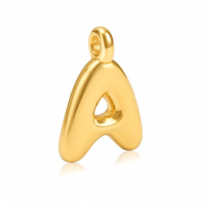 Letter Pendant Made Of 304 Stainless Steel With Electroplated 18K Real Gold Plating In Gold Color For DIY Jewelry