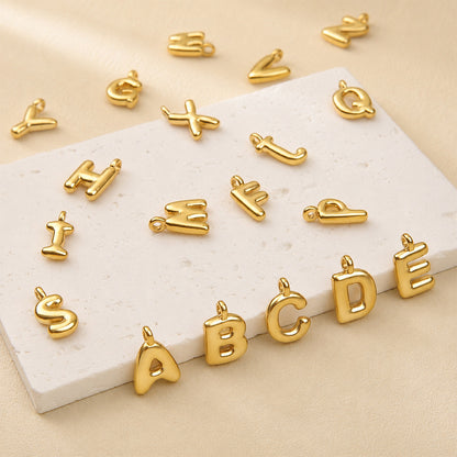 Letter Pendant Made Of 304 Stainless Steel With Electroplated 18K Real Gold Plating In Gold Color For DIY Jewelry