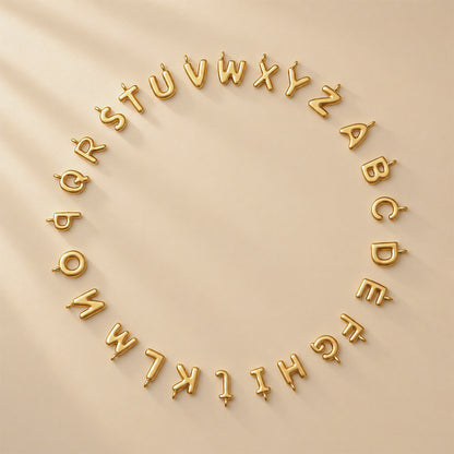 Letter Pendant Made Of 304 Stainless Steel With Electroplated 18K Real Gold Plating In Gold Color For DIY Jewelry